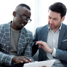 business partners use a digital tablet.photo with copy space